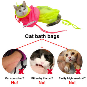 Mesh Cat Grooming Bath Bag